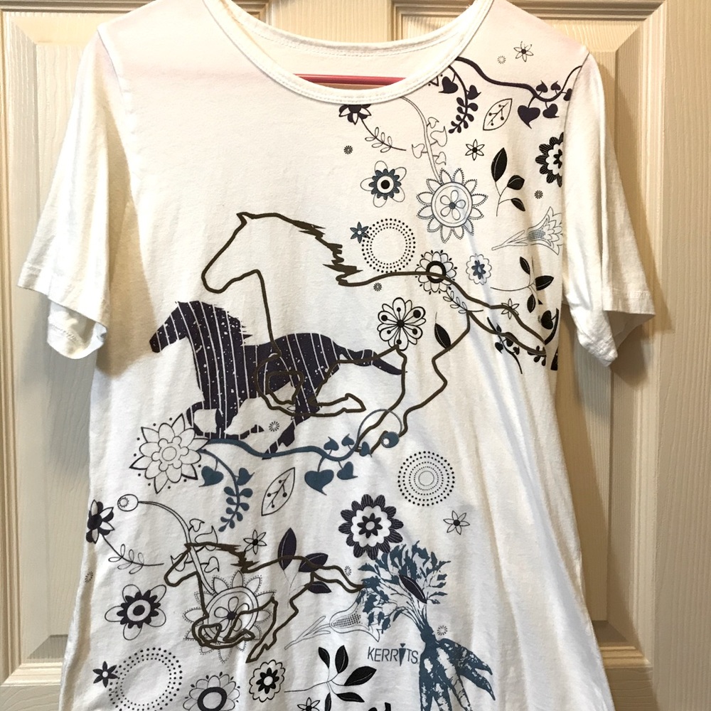 Kerrits Horse Theme Tee - Like New Tapered Hem